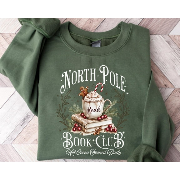 North Pole Book Club Sweatshirt | Cozy Christmas Reading Holiday Pullover