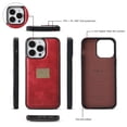 thumbnail image 4 of Dteck for iPhone 15 Pro Max Wallet Case, Heavy Duty 2 in 1 Leather Zipper Purse Detachable Magnetic 14 Card Slots Money Pocket Clutch Cover for Apple iPhone 15 Pro Max,Red, 4 of 9