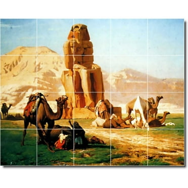 Ceramic Tile Mural-Jean Gerome Animals Painting 45. 21.25" w x 17" h using (20) 4.25 x 4.25 ceramic tiles