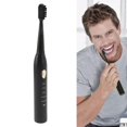 thumbnail image 2 of ZHAOCHENG Cepillo de dientes eléctrico recargable con 4 cabezales para adultos, cerdas suaves, color negro, 2 of 5