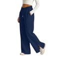 thumbnail image 5 of Gytharion Casual Wide Leg Pants for Women Solid Color Fashion High Waisted Drawstring Trousers Split Hem Pants with Pockets, 5 of 6