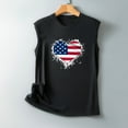 thumbnail image 4 of Usmixi Womens 4th of July Tank Tops Comfy Loose Fit Independence Day Patriotic Graphics Shirts Vest Summer Fashion American Flag Heart Print Round Neck Sleeveless Blouse Black s, 4 of 4