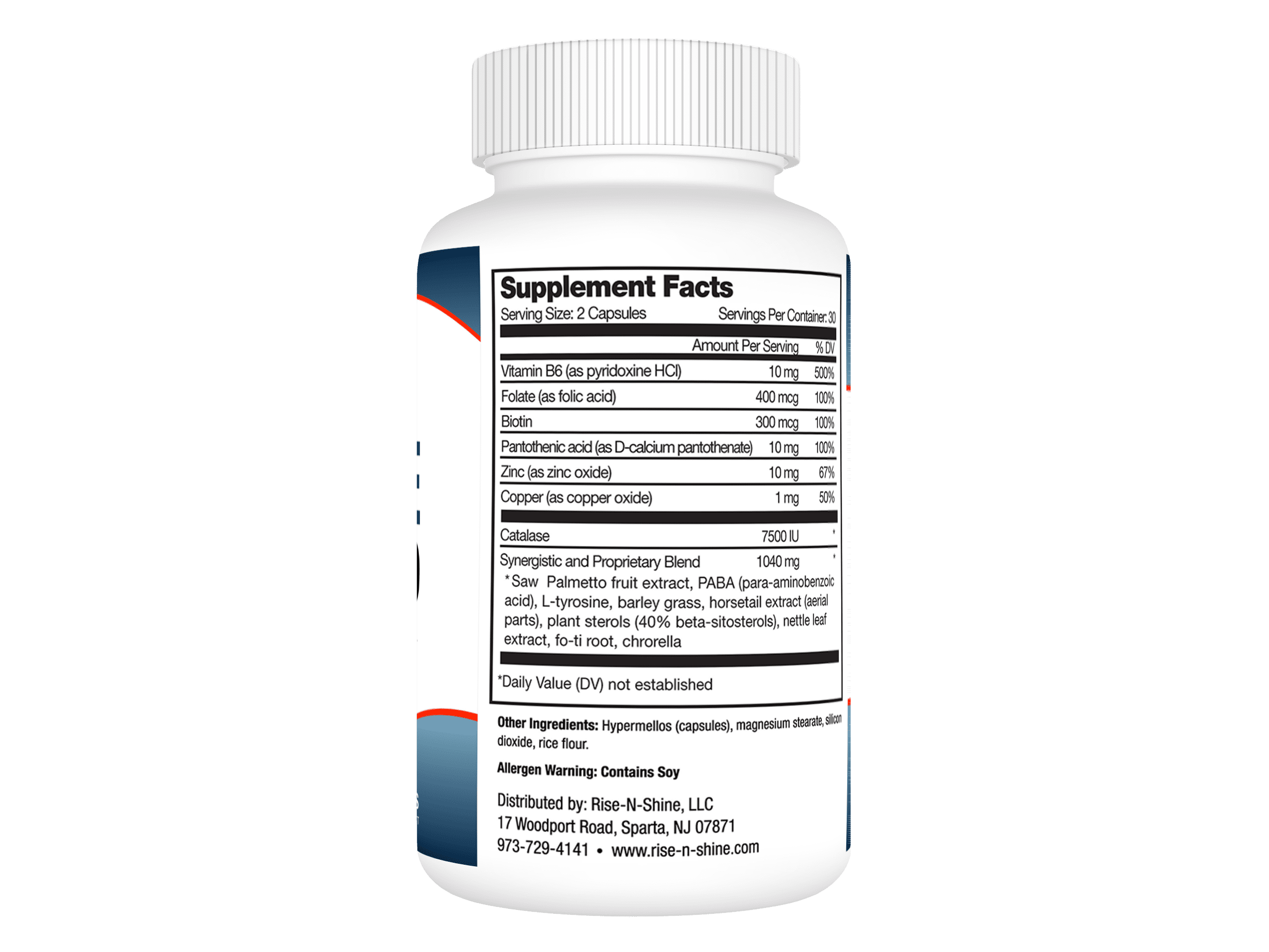 Rise-N-Shine, Catalase 7500 with Antioxidant Enzyme, Chlorophyll and Calcium Hair Support, 60 Count