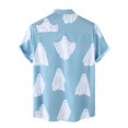 thumbnail image 2 of Playeras Camisa de personalidad de Halloween para hombre, camiseta de manga corta con botones, camisa festiva (Blue, 3XL), 2 of 6