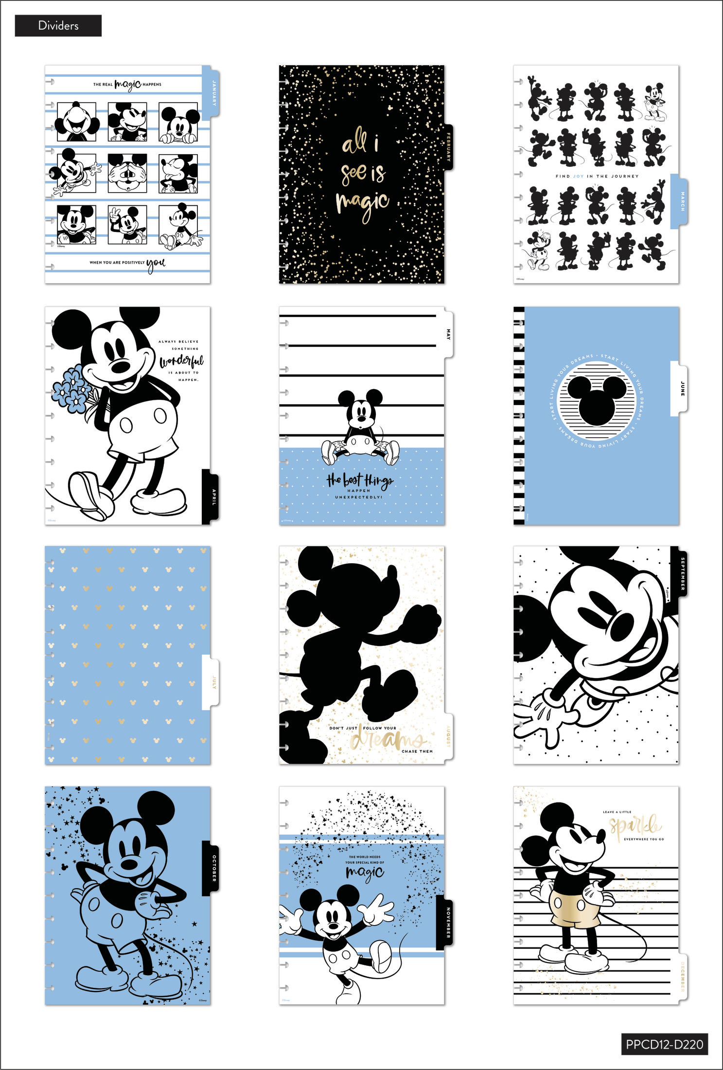 The Happy Planner, Disney, Happy Magic Classic 12 Month Planner, Dashboard, 2022, 7.75" x 0.563" x 9.75" - image 4 of 10