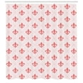thumbnail image 3 of Ambesonne Coral Shower Curtain, Checkered Fleur De Lis, 69"Wx75"L, Pale Pink Coral, 3 of 3