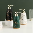 thumbnail image 4 of Dowbom Marble Pattern Soap Dispenser With Pump, Ceramic Refillable Lotion Dispenser for Shampoo, 4 of 7