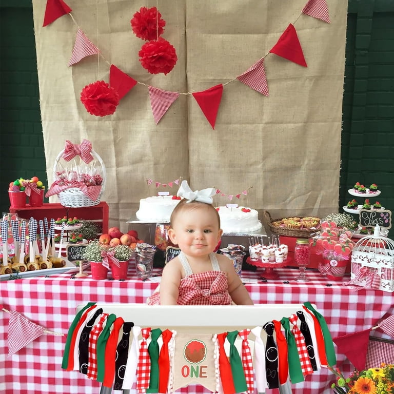 Meatball 1st Birthday Photo Banner - 13 Month Cards For Baby Boy Italian Spaghetti Theme Decor