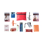 Survival Mini Compact 72-Hour Emergency Kit, Travel Size Durable Bag with Food, Water, Poncho, Blanket, Body Warmer, Flashlight, Whistle & Multi-Tool for Survival Preparedness EDC Survival Kit