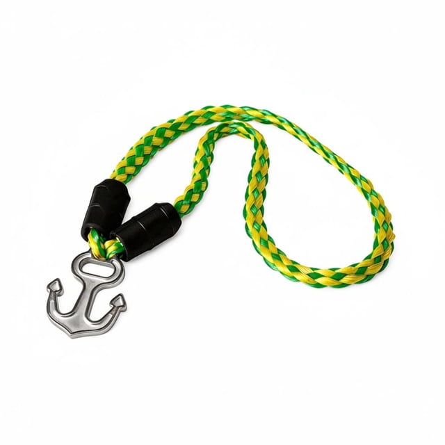 kowaku Water Ski Tow Rope Connector Stainless Steel Hardware Jet Ski Tow Rope Anti-Rust Bungee Dock Line with Anchor Hook for Boaters, Docking, Mooring