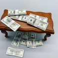 thumbnail image 3 of 10 paquetes de Mini dólares dinero billetes en miniatura niños juguetes regalos casa de muñecas accesorios en miniatura WD.WDQZL Hogar, 3 of 5