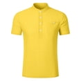 thumbnail image 6 of Men's Henley Short Sleeve Shirt, 100% Polyester Casual Stand Collar Button Down T-Shirt with Chest Pocket, Regular Fit Summer Tops for Men, S-3XL, 6 of 8