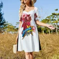 thumbnail image 4 of Vestido de manga corta con lápices para profesora, ropa de mujer, ropa de mujer, verano 2025, novedades, vestido, 4 of 7