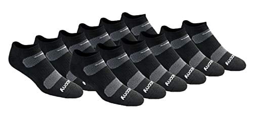 Saucony Men's Multi-Pack Mesh Ventilating Comfort Fit Performance No-Show Socks 