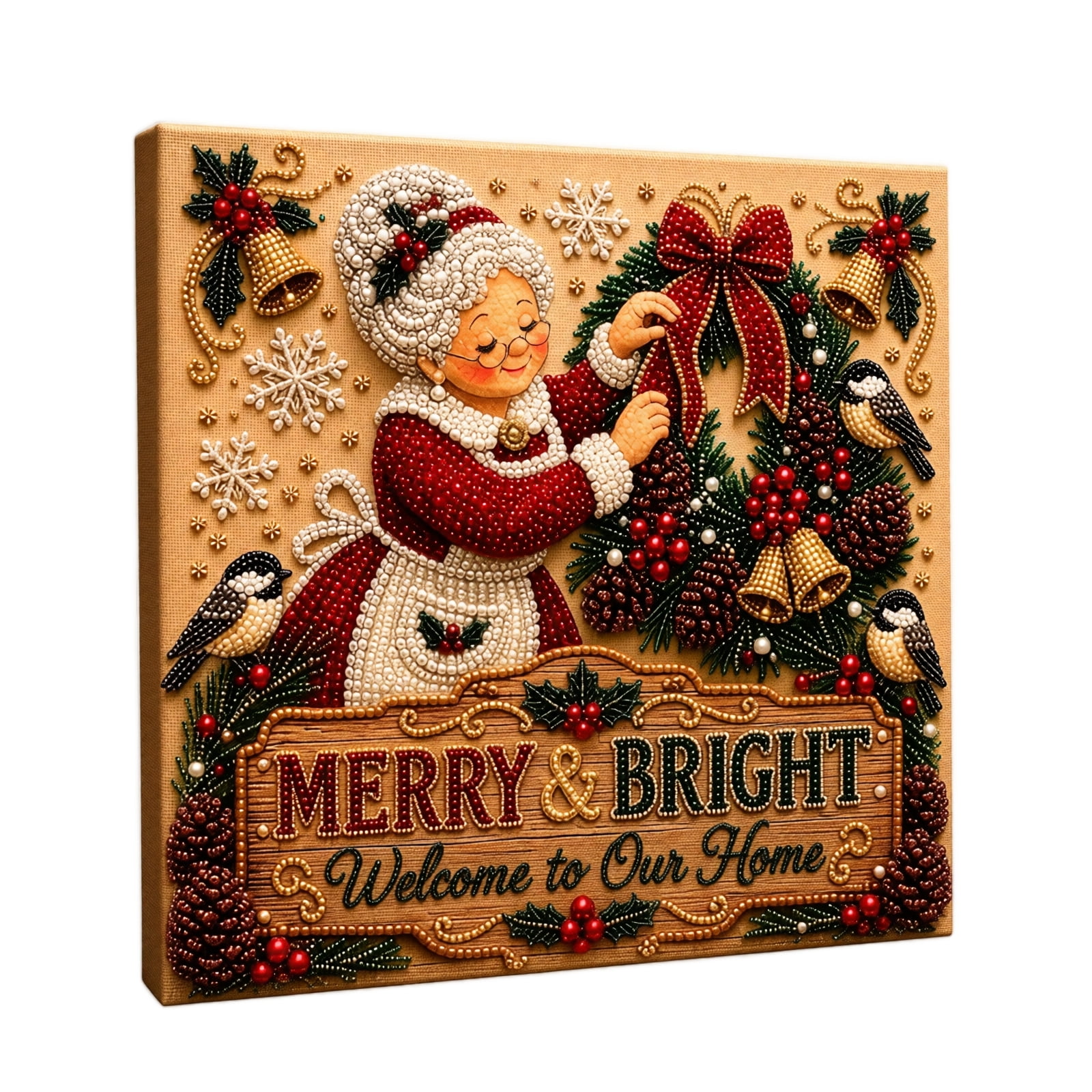 Christmas Pearl Art Kit DIY Diamond Painting Craft Set for Home Decor Holiday Mosaic Crafting Activity Handmade Gift Supplies B144