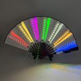 thumbnail image 1 of Abanico plegable luminoso LED de 10 pulgadas para fiesta de baile, boda, puesta en escena, espectáculo, Festival, abanico de mano Led colorido, abanico de Kung Fu, 1 of 5