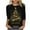 Black, variant on Christmas T-Shirts for Women Holiday Casual Plus Size 3/4 Sleeve Tops Novelty Xmas Tree Print Round Neck Blouse Comfy Loose Pullover Tee Pink 3XL