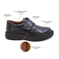 thumbnail image 2 of Zapato escolar Audaz para niño de piel en negro Igor con tira guresa de contacto, 2 of 5