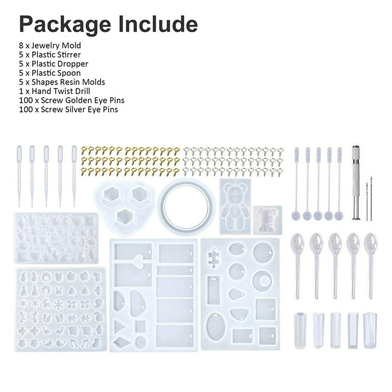 137Pcs/Set Resin Jewelry Making Starter Kit - Resin Kits for Beginners with  Molds and Resin Jewelry Making Supplies - Silicone Casting Mold, Tools Set  for DIY Jewelry Craft 