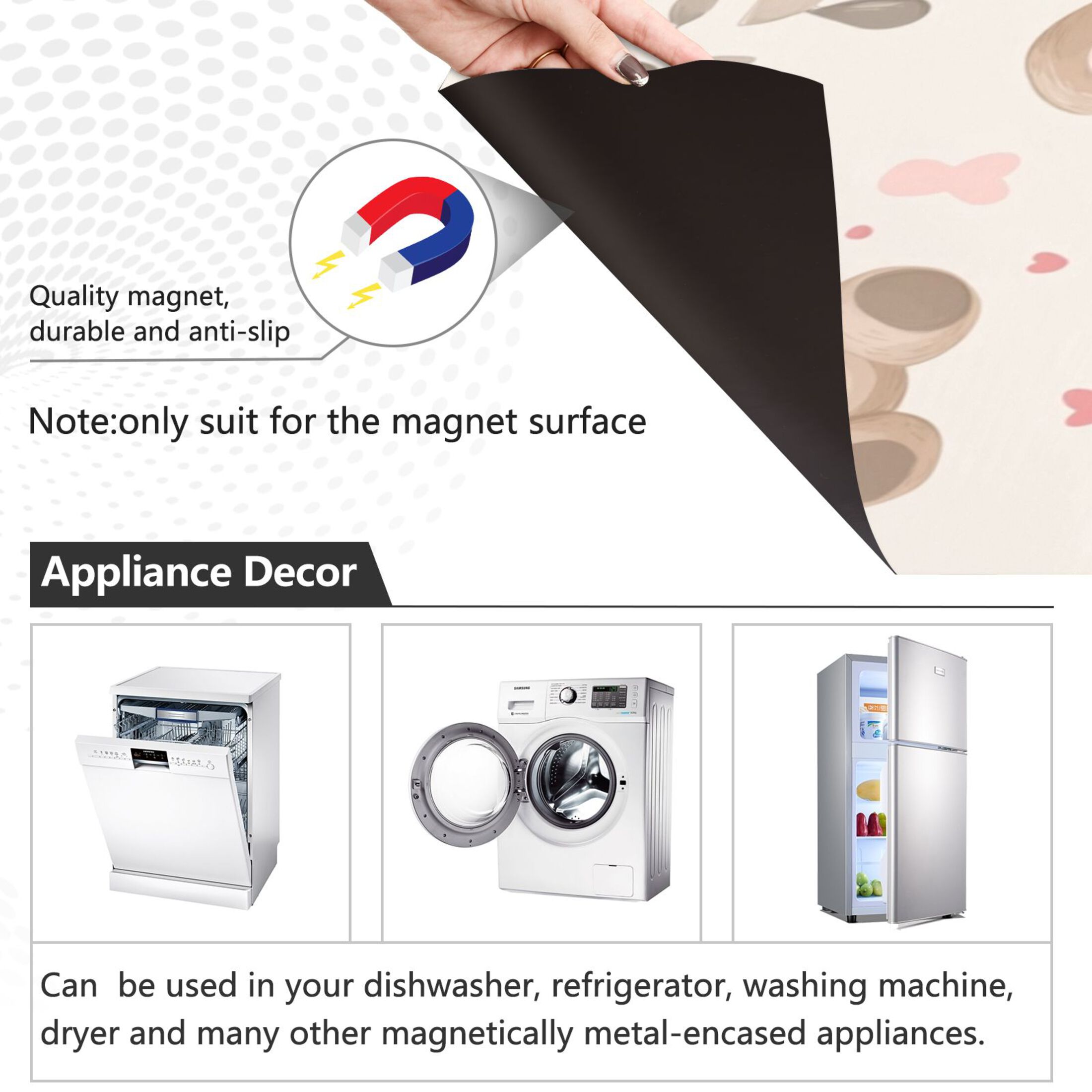 Dishwasher Magnetic Sticker 23x26 Inch Refrigerator Magnetic Sticker Washing Machine Magnetic Sticker Kitchen Panel Magnetic Sticker Home Decor Super Cute Brown Bear