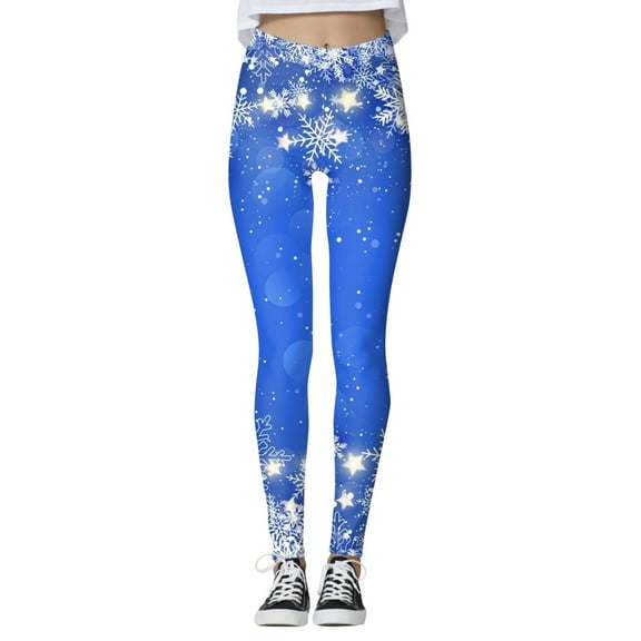 Mepaouo Women's Christmas Crossover Leggings High Waisted Buttery Soft Printed Tights