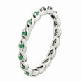 thumbnail image 3 of 925 Sterling Silver Stackable Expressions Created Emerald Ring Size: 8; for Adults and Teens; for Women and Men, 3 of 5