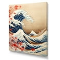 thumbnail image 2 of Designart "The Red Great Wave A Masterpiece from Kanagawa I" Nautical & Beach Canvas Print, 2 of 5