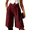 Wine, variant on Asgosdo Women Bermuda Shorts Button High Waisted Wide Leg Formal Business Office Short with Pockets