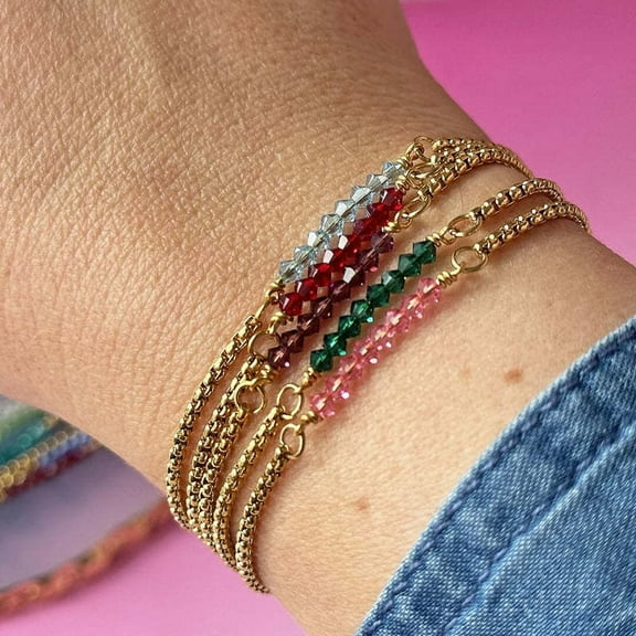 European And American Twelve Birthstone Beaded Bracelet Female Color 12 Birthstones