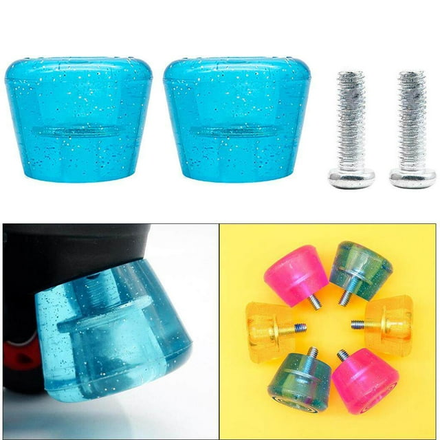 ziyahi 2x Inline Skates Roller Brakes Block Non-Slip Safety Stopper Blue