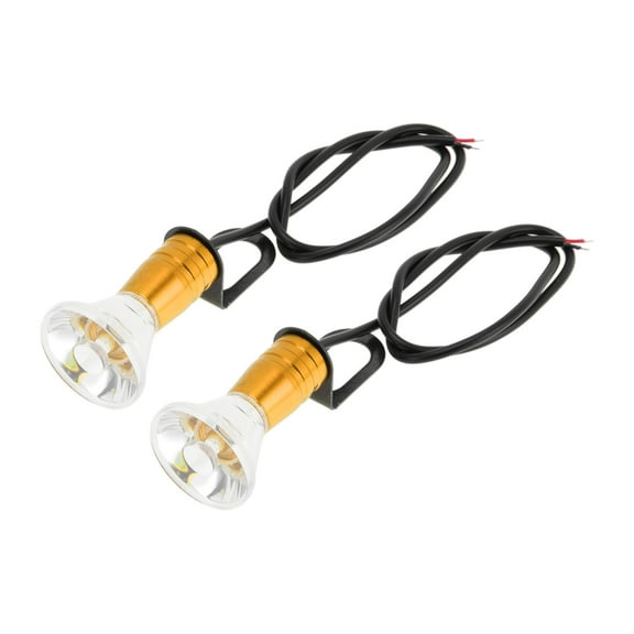 Unique Bargains 2 Pcs License Plate Light Led Tag Lamp for Car Motorcycle Waterproof Yellow License Plate Light