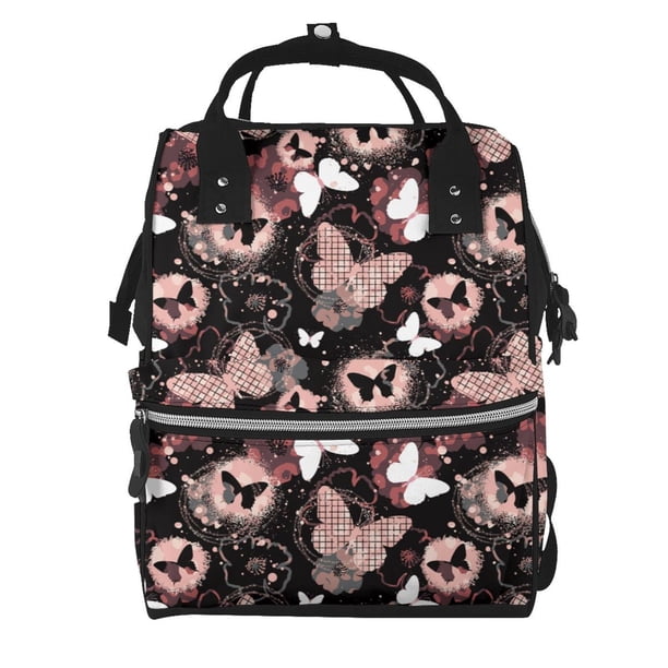 Disketp Butterfly Mochila de Pañales de Gran Capacidad con Múltiples Bolsillos, Mochila de Viaje Multifuncional para Bebé, Unisex, Moderna y Resistente