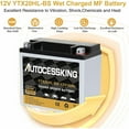 thumbnail image 5 of Autocessking YTX20HL-BS Motorcycle Battery Sealed AGM 12V 18AH 300CCA, ATV Powersport Vehical Battery High Performance Maintenance Free For Motorcycle ATV UTV snowmobile, 5 of 7