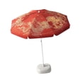 thumbnail image 3 of Sombrilla de patio al libre, toldo para sombrilla, protección solar, impermeable, fácil de instalar, sombrilla de playa de estilo chino para Rojo con base, 3 of 8