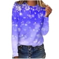 thumbnail image 2 of Jusqu'à 50 % de Réduction! Aqestyerly Haut de Noël pour Femmes Liquidation Mode T-Shirt Décontracté à Manches Longues Col Rond Imprimé Blouse Tops, 2 of 5