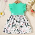 thumbnail image 4 of MXIEZI 3-7T Baby Girls Dresses Clothing Kids Toddler Floral Print Sleeveless Skirt Tutu Dress Summer Mid Length Pullover Princess Dress, 4 of 7