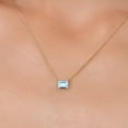 thumbnail image 3 of Gem Stone King 14K Yellow Gold Sky Blue Aquamarine Pendant Necklace for Women | 0.50 Cttw | Gemstone March Birthstone | Emerald Cut 6X4MM | With 18 inch Chain, 3 of 6