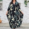 thumbnail image 5 of HAJWOH Kaftan Loungewear Dress Women’s V Neck Batwing Sleeve Lightweight Plus Size Beach Cover Up, 5 of 6