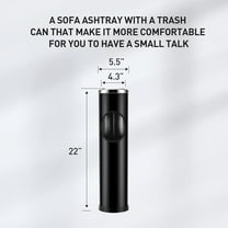 Large Outdoor Ashtray with Weighted Base, Metal Cigarette Butt Disposal Container for