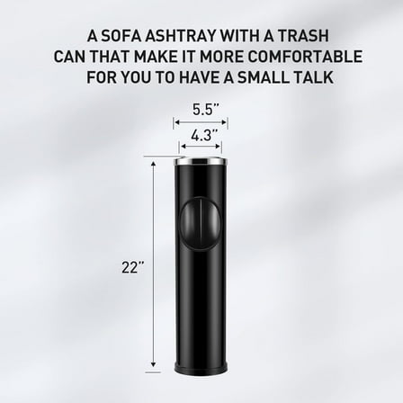 Large Outdoor Ashtray with Weighted Base, Metal Cigarette Butt Disposal Container for