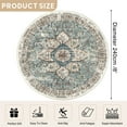 thumbnail image 2 of 8' Diameter Vintage Area Rugs,Soft Washable Distressed Thin Rugs for Living Room Bedroom,Non-Slip Foldable Indoor Carpet,Brown Green, 2 of 5