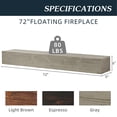 thumbnail image 2 of LoLado 72" Rustic Wood Fireplace Mantel, Wall-Mounted & Floating Shelf for Home Decor, Gray, 2 of 8