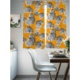 thumbnail image 4 of Black White Ginkgo Leaves Sheer Curtains 63 Inches Long 2 Panels Realistic Plant Orange Background Light Filtering Semi Sheer Window Curtains Drapes for Bedroom Living Room 52"x63", 4 of 7