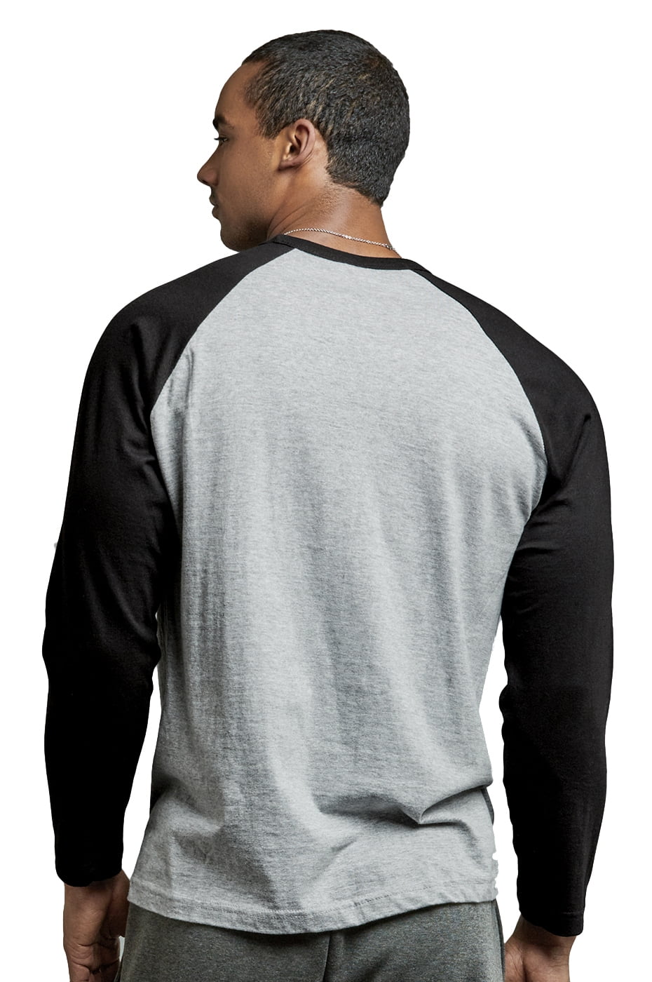 Men's Long Sleeve Baseball T-Shirt Jersey Raglan Two-Tone