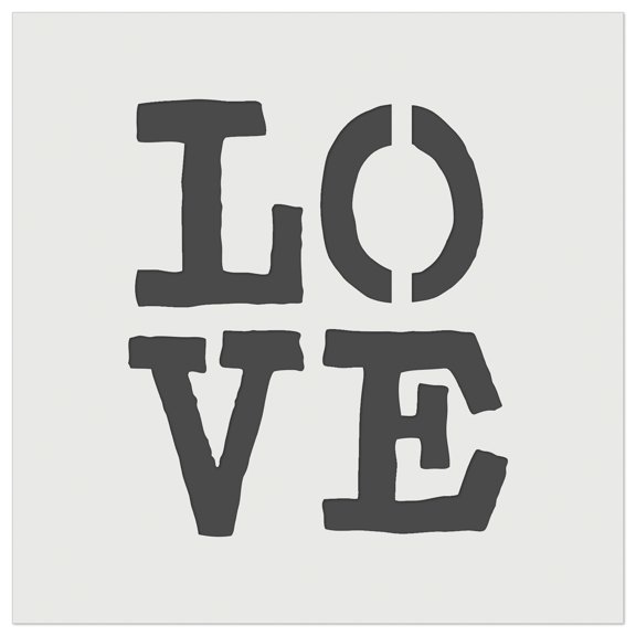 Love Text Stacked DIY Cookie Wall Craft Stencil - 4.5 Inch