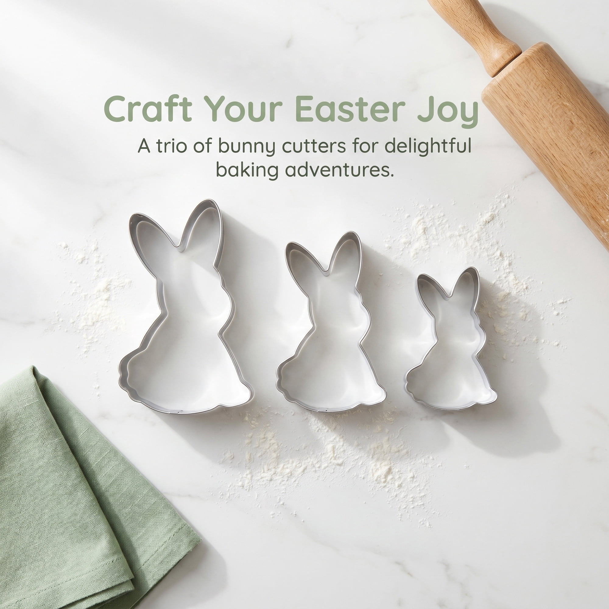 Unique Bargains 3Pcs Stainless Steel Cookie Cutters Tiered Bunny Frames Silver-3