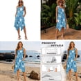 thumbnail image 5 of Whosucclay Blue Turtle Starfish Print Hawaiian Couple Matching Outfit Men's Short Sleeve Shirt Hawaiian Shirts for Summer and Women's Irregular Hem Sleeveless Dress Soft Beach Party Dress, Size XL, 5 of 7