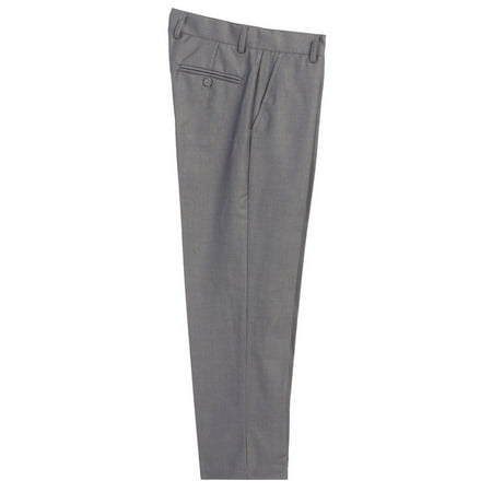 Boys Gray Flat Front Formal Special Occasion Dress Pants (Best Formal Pants For Men)
