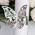 thumbnail image 4 of 100 piezas de anillos de servilletas de papel con forma de mariposa para bodas, fiestas, decoración de mesas, restaurante, anillo de papel con forma de mariposa calado, 4 of 8