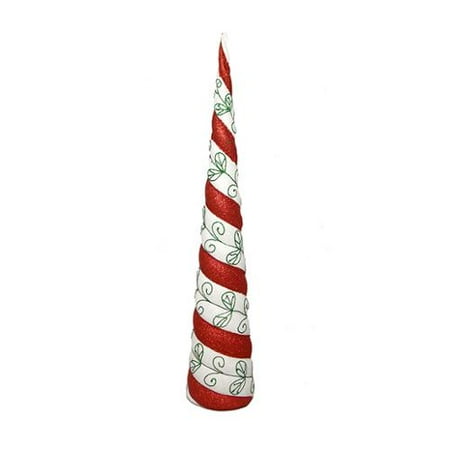 3' Peppermint Twist Red, White & Green Shatterproof Christmas Cone Tree - Unlit